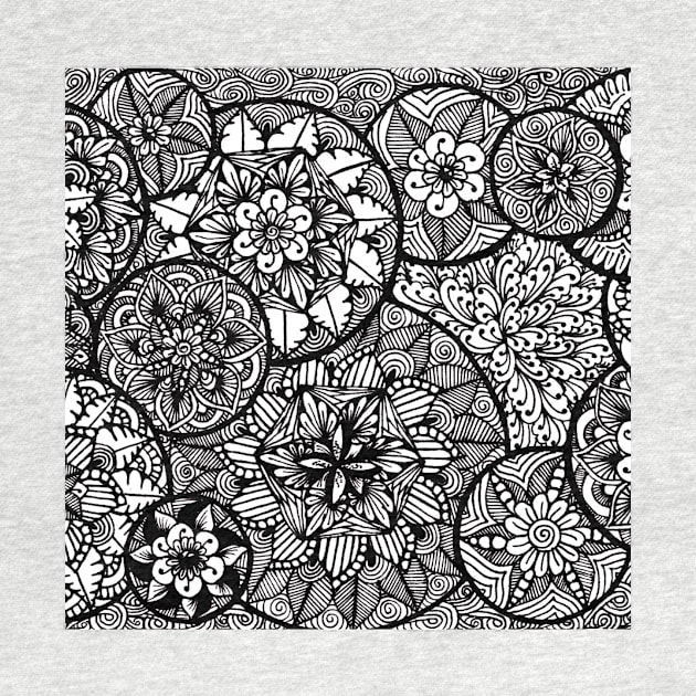 Monochrome Mandala/Zentangle bubbles by TheHermitCrab